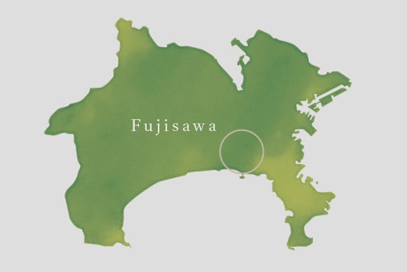 神奈川県の藤沢エリアを示した地図