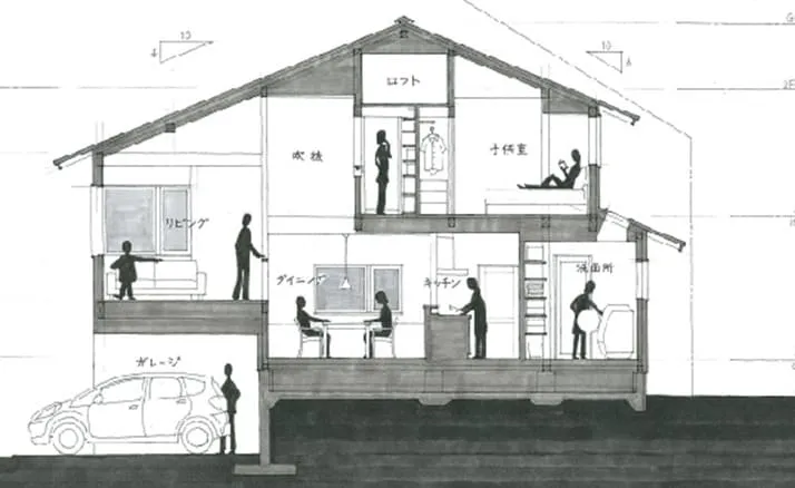 住宅の生活感を表したイラスト
